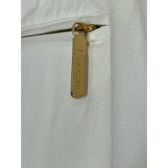 Lauren Jeans Co Capris Size 4P White High Rise Preppy Country Club Twee - Picture 3 of 6